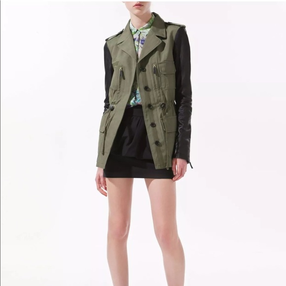Zara Jackets & Blazers - ZARA Safari Military Jacket w/ 100% Leather Sleeve Zara Jackets & Blazers - ZARA Safari Military Jacket w/ 100% Leather Sleeve